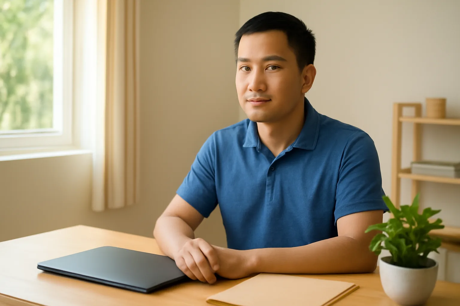 Nhân viên văn phòng xem lịch để bàn và điện thoại trong buổi chiều cuối tuần yên tĩnh